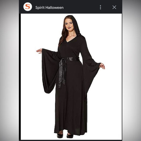 Spirit Halloween Black Hooded Witch Dress Costume Size L/XL - Picture 1 of 10